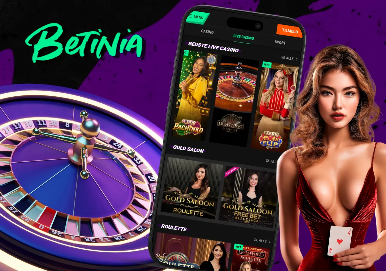 Generel information om live casinoet på Betinia-platformen.