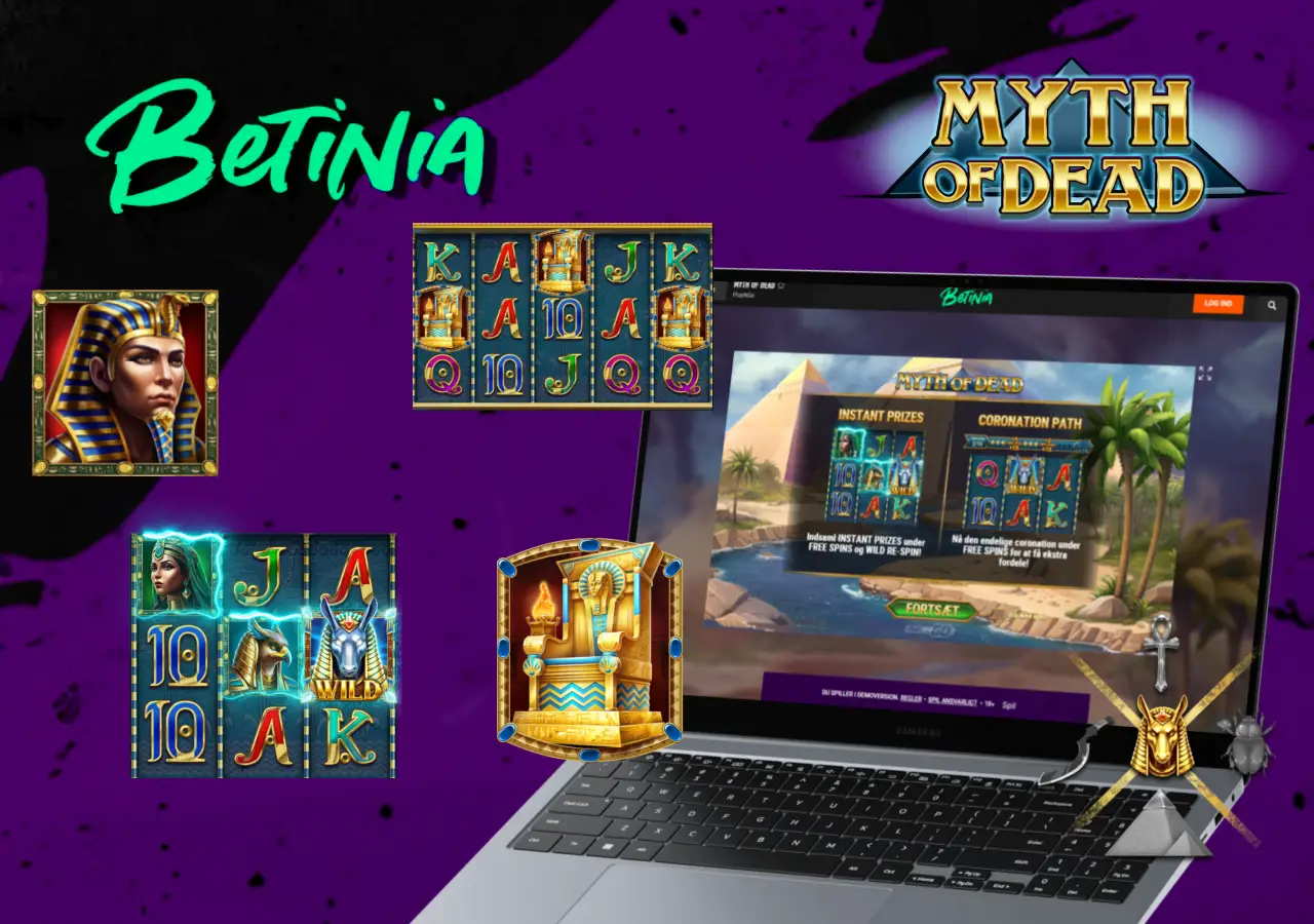 Oversigt over symboler og funktioner i Myth of Dead casinospillet hos Betinia