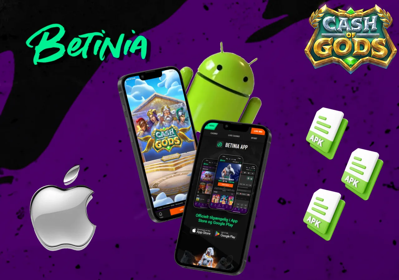 Cash of Gods app tilgængelig på Android og iOS hos Betinia